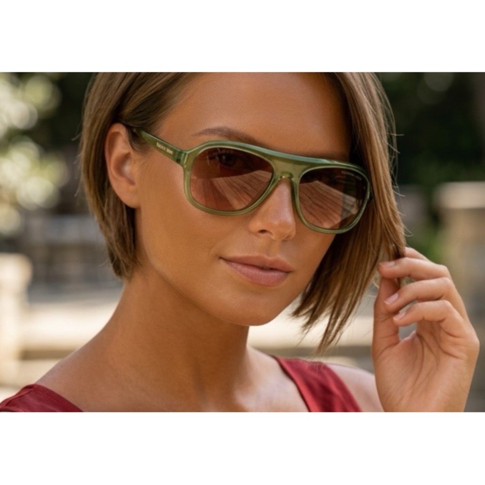VINTGE Michael Kors MK18318 Green gradient transparent Aviator sunglasses RARE